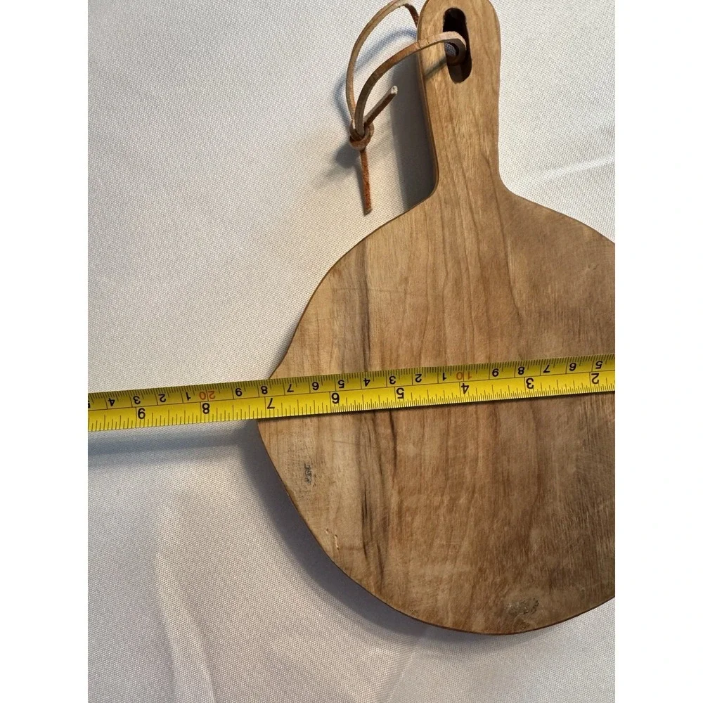 Vintage Thick Hand Carved & Painted Strawberries & Cheese Wood Cutting Board